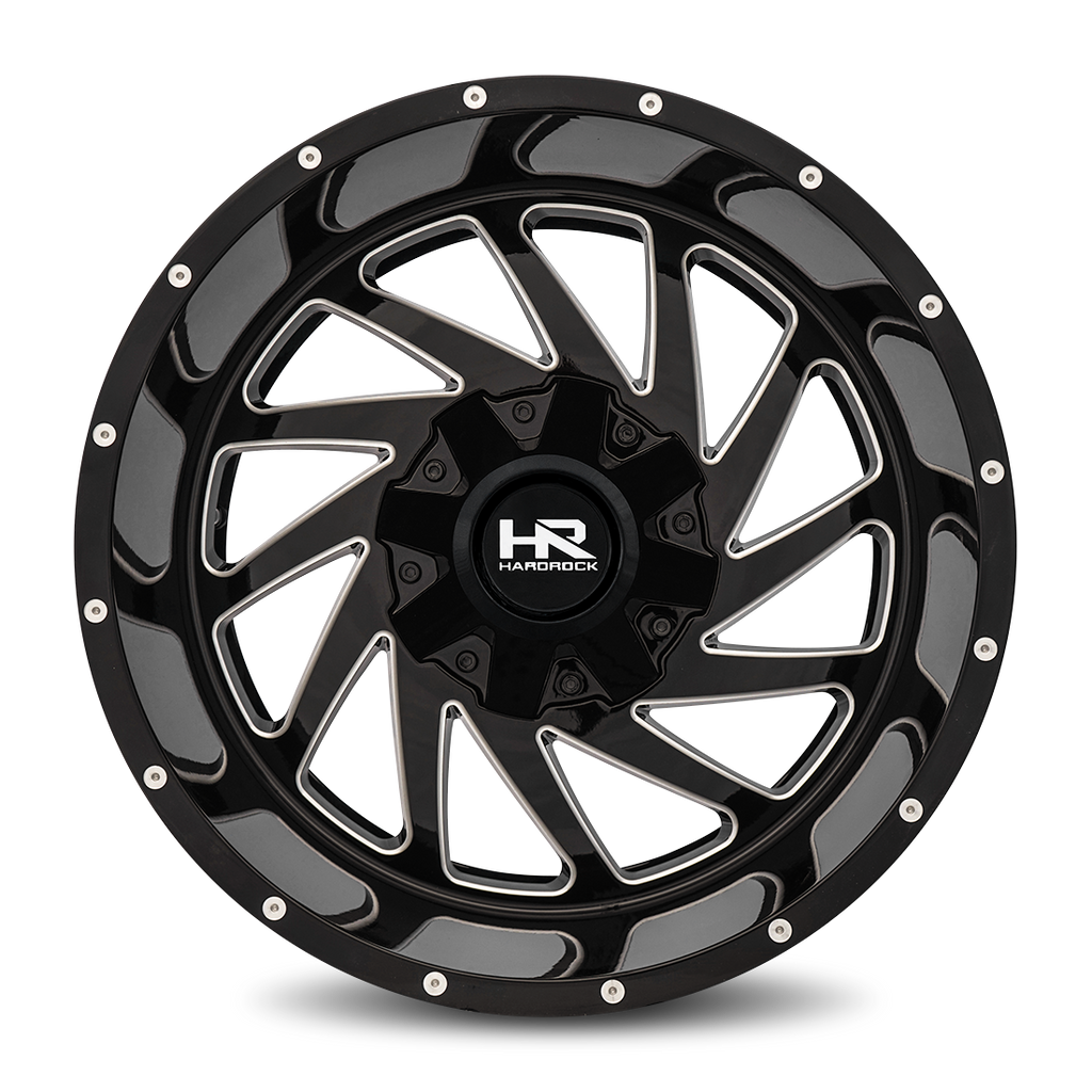 Aluminum Wheels Crusher 20x12 6x135/139.7 -44 108 Gloss Black Milled Hardrock Offroad