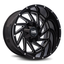 Load image into Gallery viewer, Aluminum Wheels Crusher 20x12 5x127/139.7 -44 87 Gloss Black Milled Hardrock Offroad