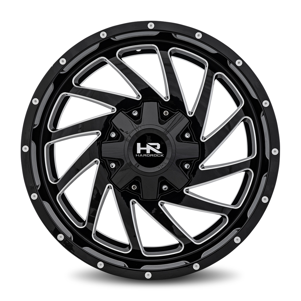 Aluminum Wheels Crusher 20x9 6x135/139.7 0 108 Gloss Black Milled Hardrock Offroad