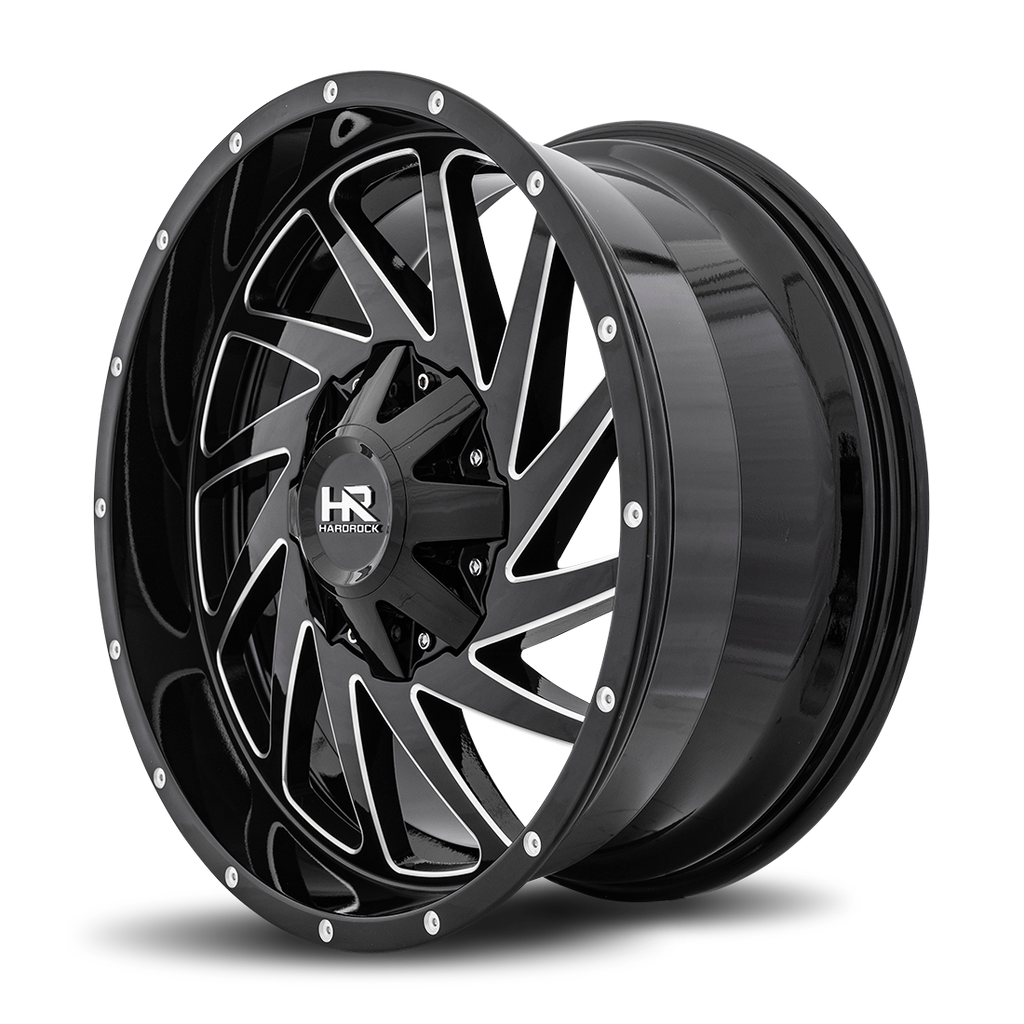 Aluminum Wheels Crusher 20x9 6x135/139.7 0 108 Gloss Black Milled Hardrock Offroad