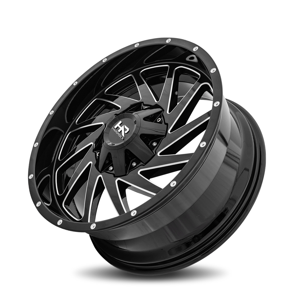 Aluminum Wheels Crusher 20x9 6x135/139.7 0 108 Gloss Black Milled Hardrock Offroad