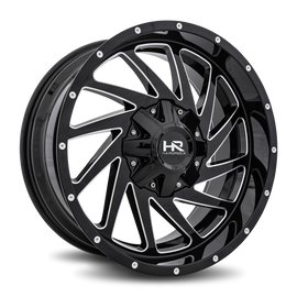 Aluminum Wheels Crusher 20x9 8x165.1 0 125.2 Gloss Black Milled Hardrock Offroad