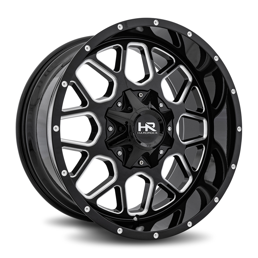 Aluminum Wheels Gunner 20x10 6x135/139.7 -19 108 Gloss Black Milled Hardrock Offroad