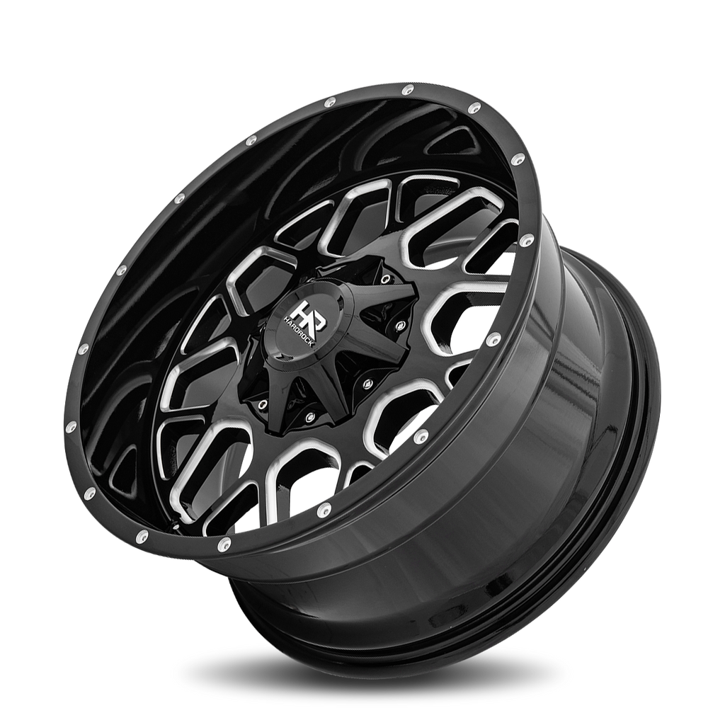 Aluminum Wheels Gunner 20x10 6x135/139.7 -19 108 Gloss Black Milled Hardrock Offroad