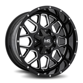 Aluminum Wheels Gunner 20x10 8x165.1 -19 125.2 Gloss Black Milled Hardrock Offroad