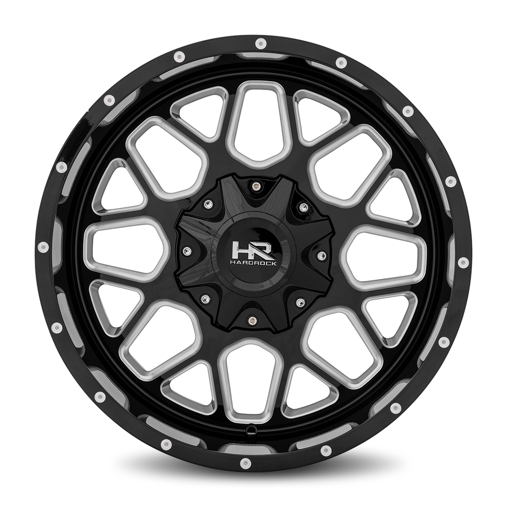 Aluminum Wheels Gunner 20x9 6x135/139.7 0 108 Gloss Black Milled Hardrock Offroad