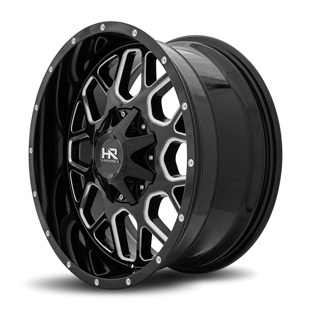 Aluminum Wheels Gunner 20x9 6x135/139.7 0 108 Gloss Black Milled Hardrock Offroad