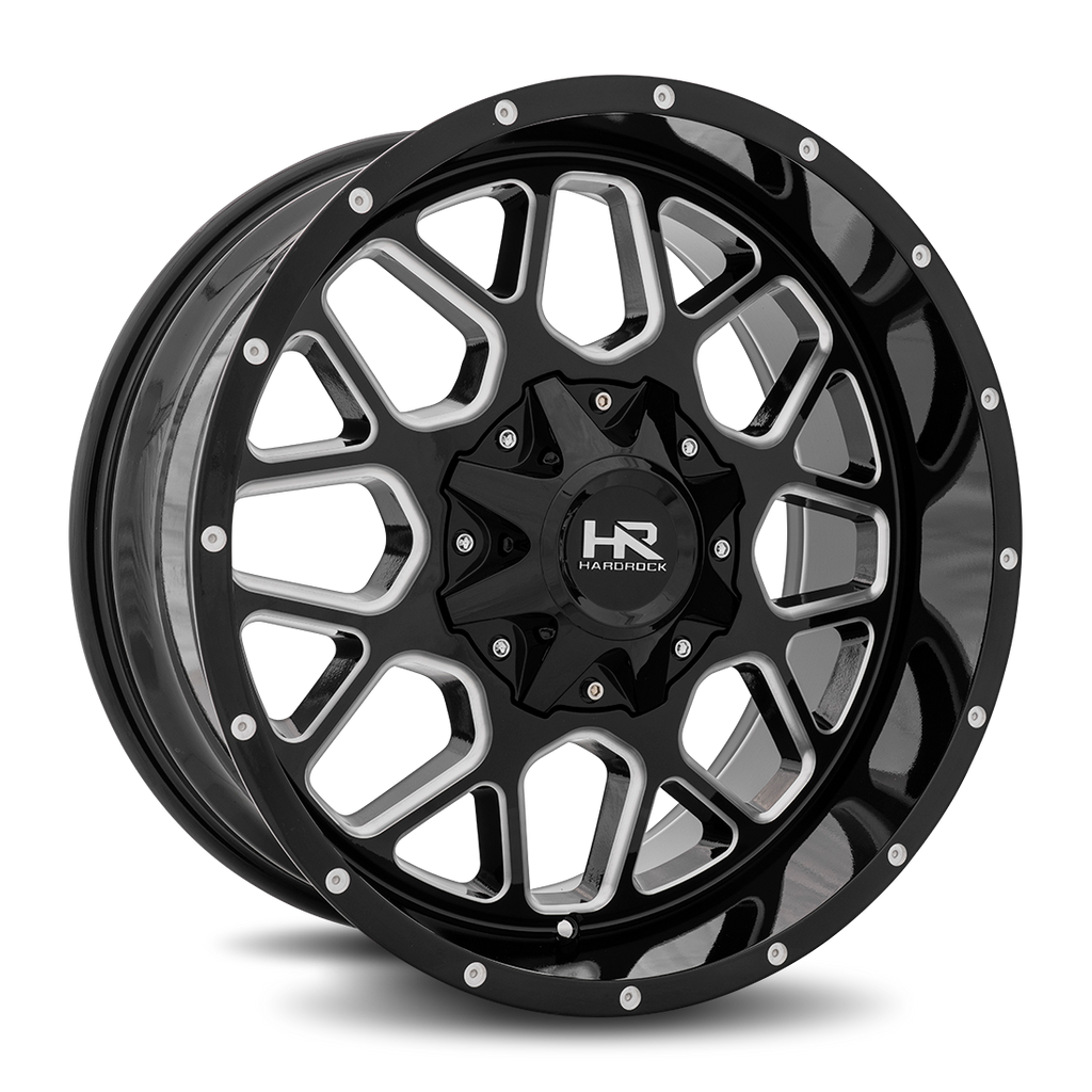 Aluminum Wheels Gunner 20x9 5x127/139.7 0 87 Gloss Black Milled Hardrock Offroad