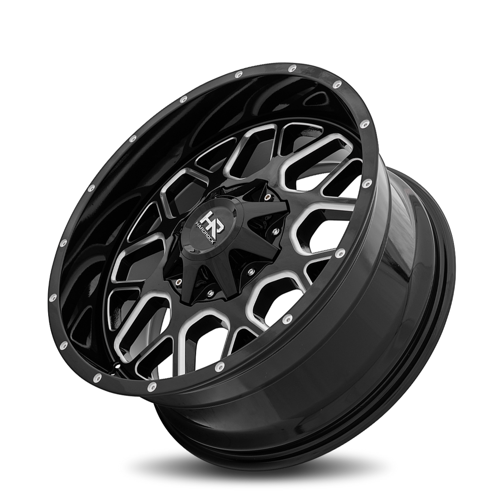 Aluminum Wheels Gunner 20x9 5x127/139.7 0 87 Gloss Black Milled Hardrock Offroad