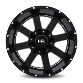 Aluminum Wheels Tank 20x12 8x170 -44 125.2 Gloss Black Milled Hardrock Offroad