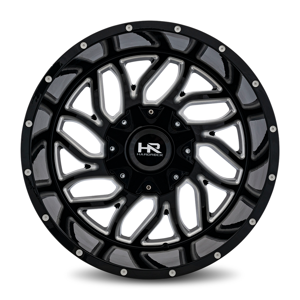 Aluminum Wheels Destroyer 20x12 6x135/139.7 -51 108 Gloss Black Milled Hardrock Offroad