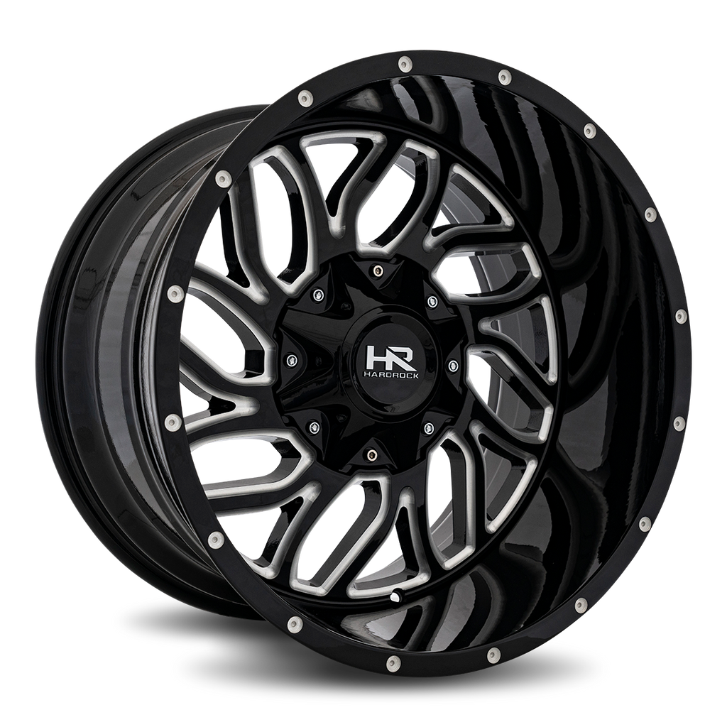 Aluminum Wheels Destroyer 20x12 6x135/139.7 -51 108 Gloss Black Milled Hardrock Offroad