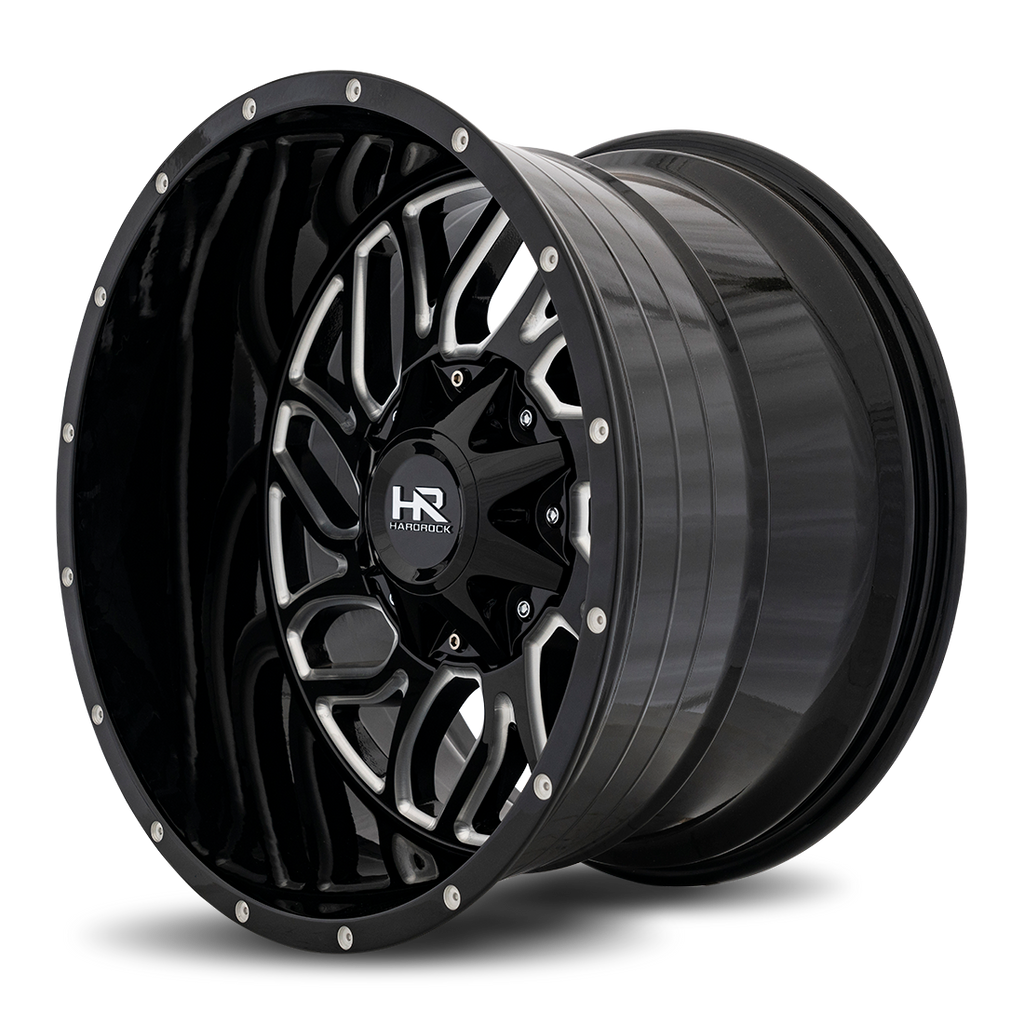 Aluminum Wheels Destroyer 20x12 6x135/139.7 -51 108 Gloss Black Milled Hardrock Offroad