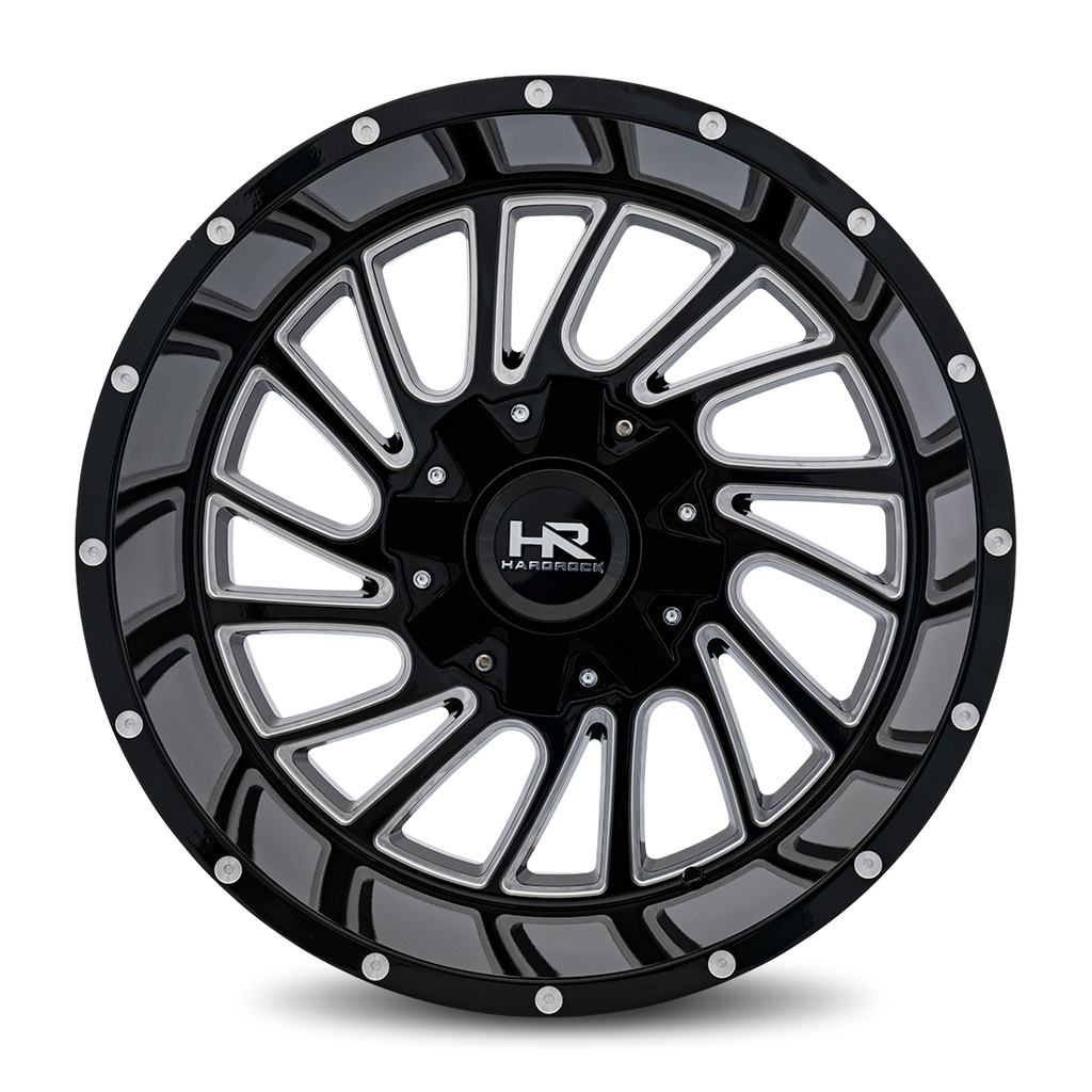 Aluminum Wheels Overdrive 20x12 6x135/139.7 -51 108 Gloss Black Milled Hardrock Offroad