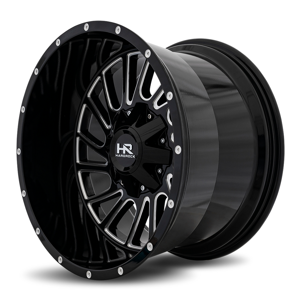 Aluminum Wheels Overdrive 20x12 6x135/139.7 -51 108 Gloss Black Milled Hardrock Offroad