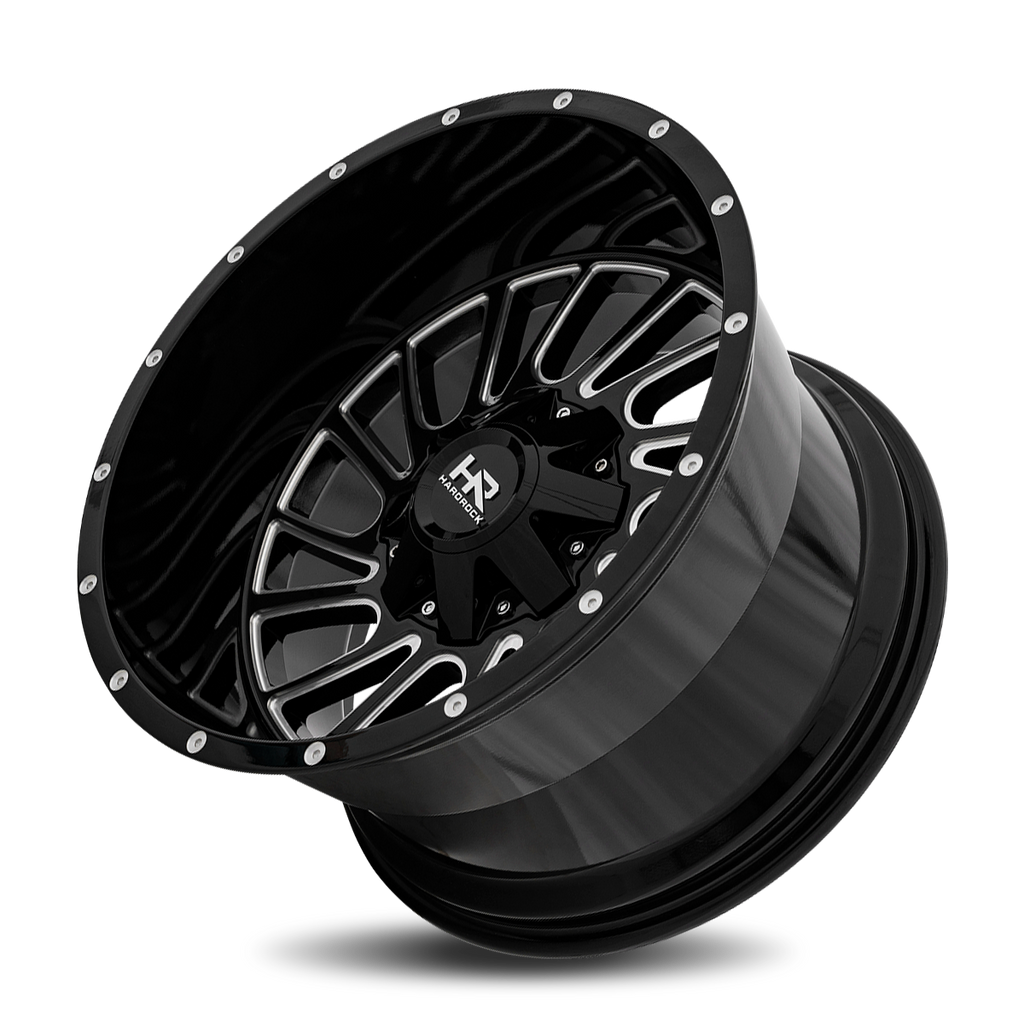 Aluminum Wheels Overdrive 20x12 6x135/139.7 -51 108 Gloss Black Milled Hardrock Offroad