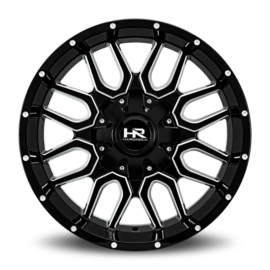 Aluminum Wheels Commander 20x10 6x135/139.7 -19 108 Gloss Black Milled Hardrock Offroad