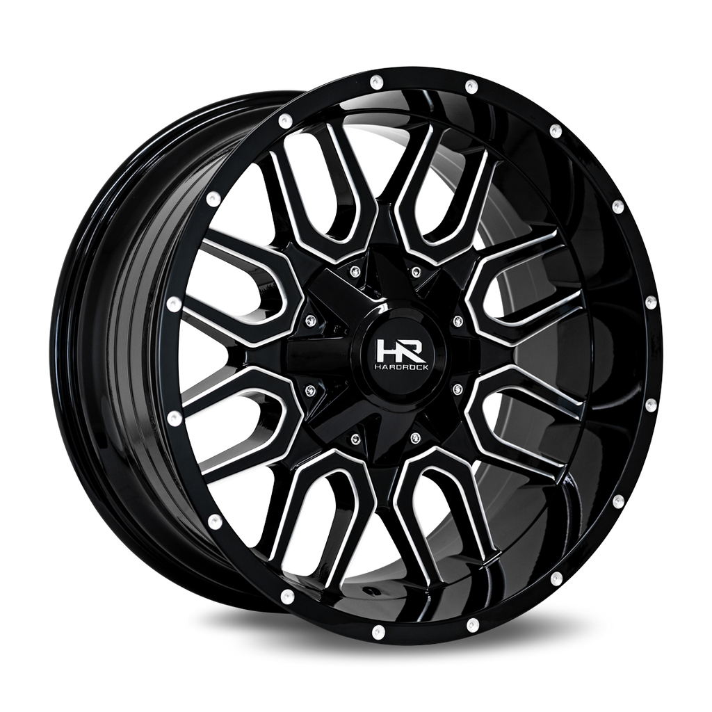 Aluminum Wheels Commander 20x10 6x135/139.7 -19 108 Gloss Black Milled Hardrock Offroad