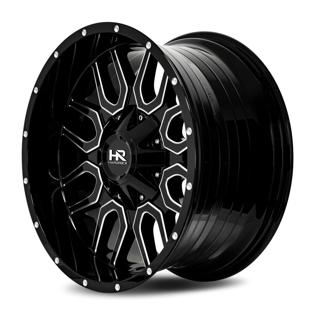 Aluminum Wheels Commander 20x10 6x135/139.7 -19 108 Gloss Black Milled Hardrock Offroad