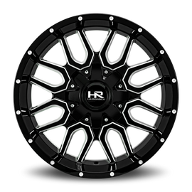 Aluminum Wheels Commander 20x10 8x165.1 -19 125.2 Gloss Black Milled Hardrock Offroad