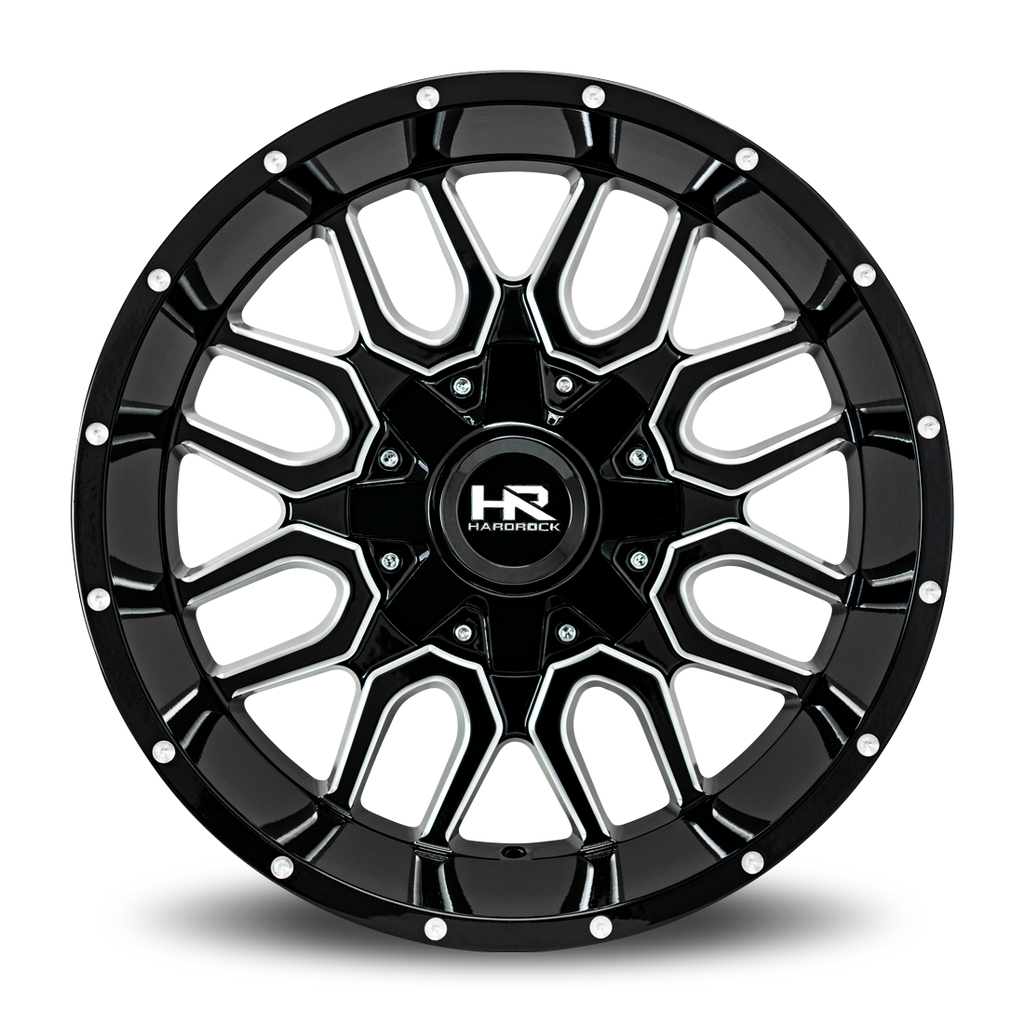 Aluminum Wheels Commander 20x12 6x135/139.7 -51 108 Gloss Black Milled Hardrock Offroad