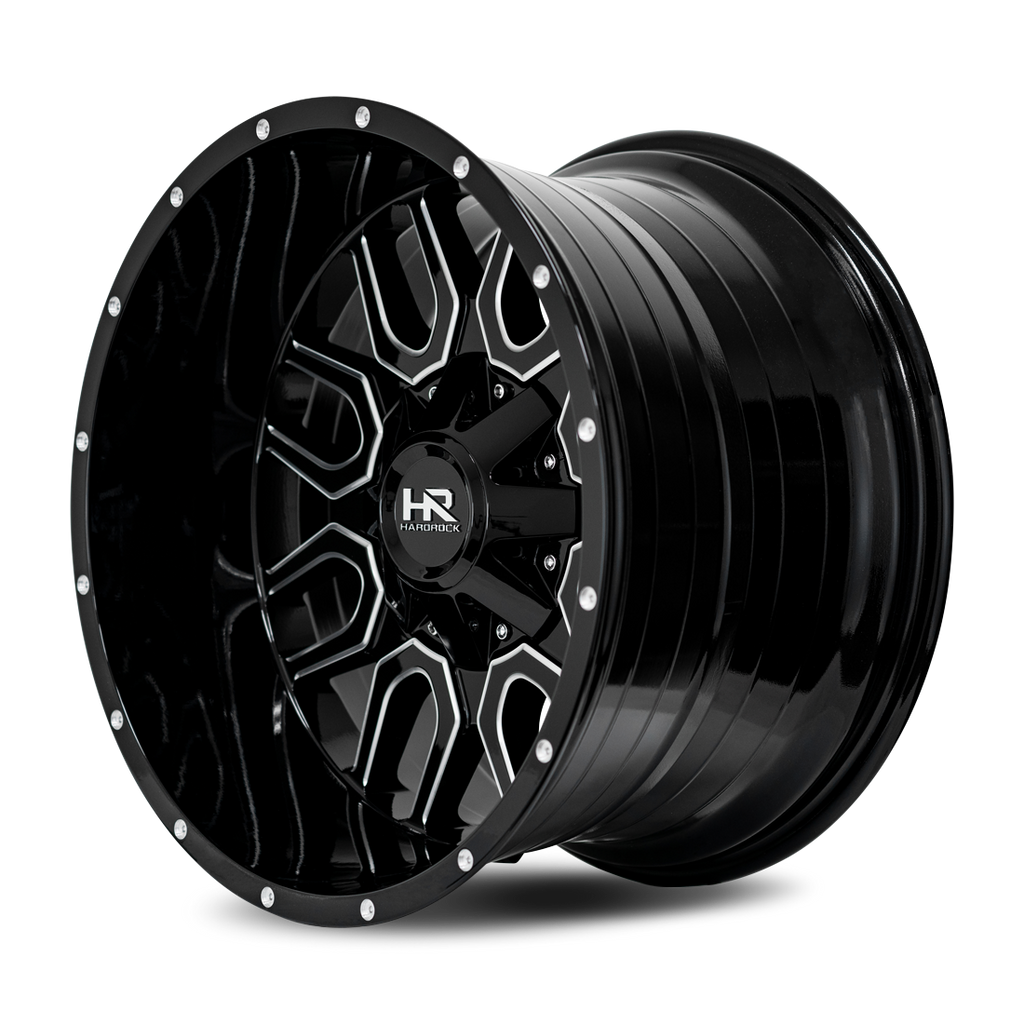 Aluminum Wheels Commander 20x12 6x135/139.7 -51 108 Gloss Black Milled Hardrock Offroad