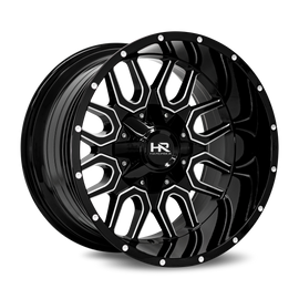 Aluminum Wheels Commander 20x12 5x127/139.7 -51 87 Gloss Black Milled Hardrock Offroad
