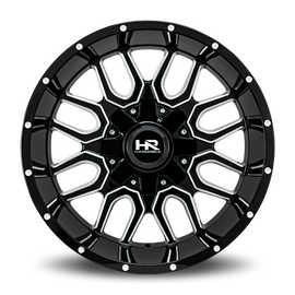 Aluminum Wheels Commander 20x12 8x165.1 -51 125.2 Gloss Black Milled Hardrock Offroad