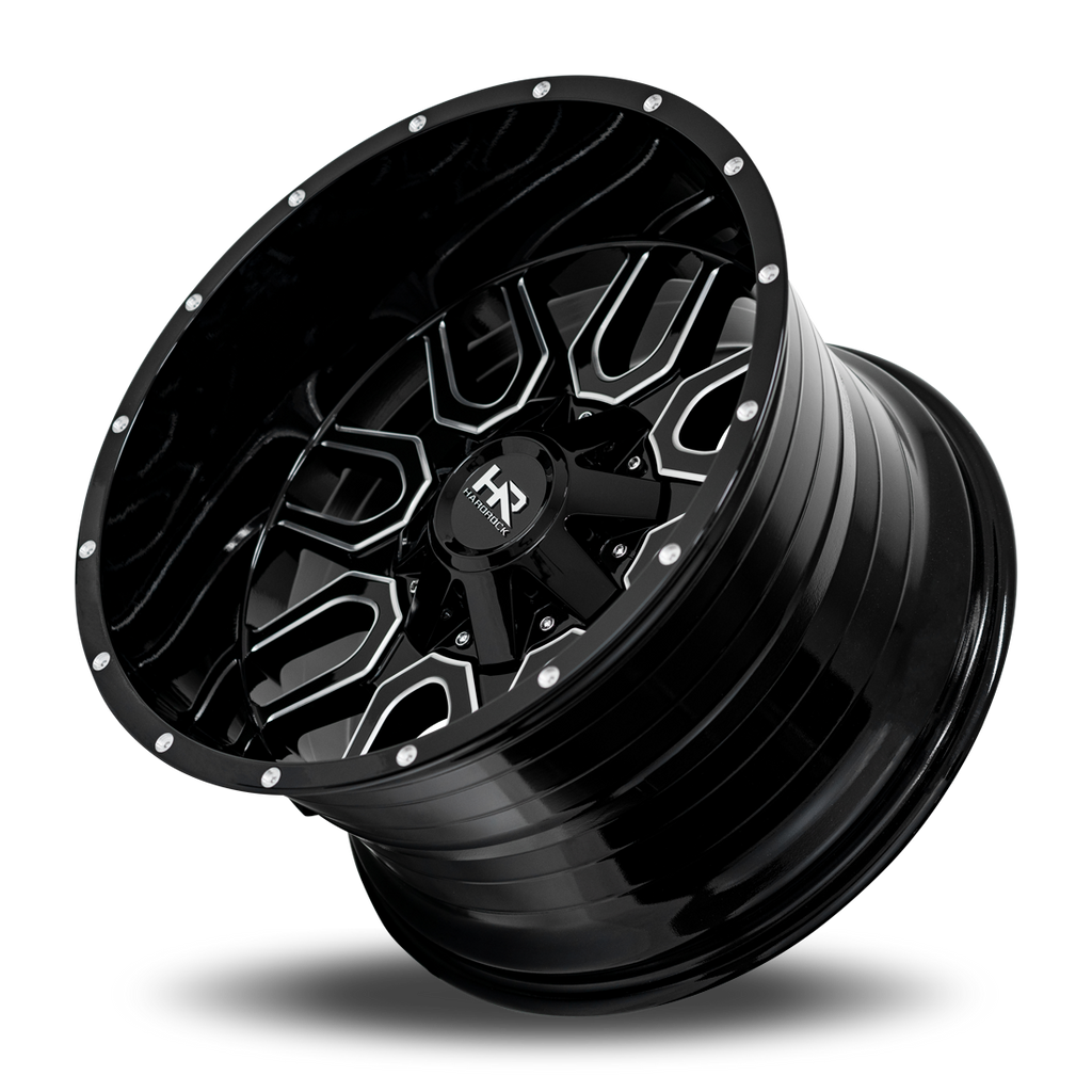 Aluminum Wheels Commander 20x12 5x150/139.7 -51 110.3 Gloss Black Milled Hardrock Offroad