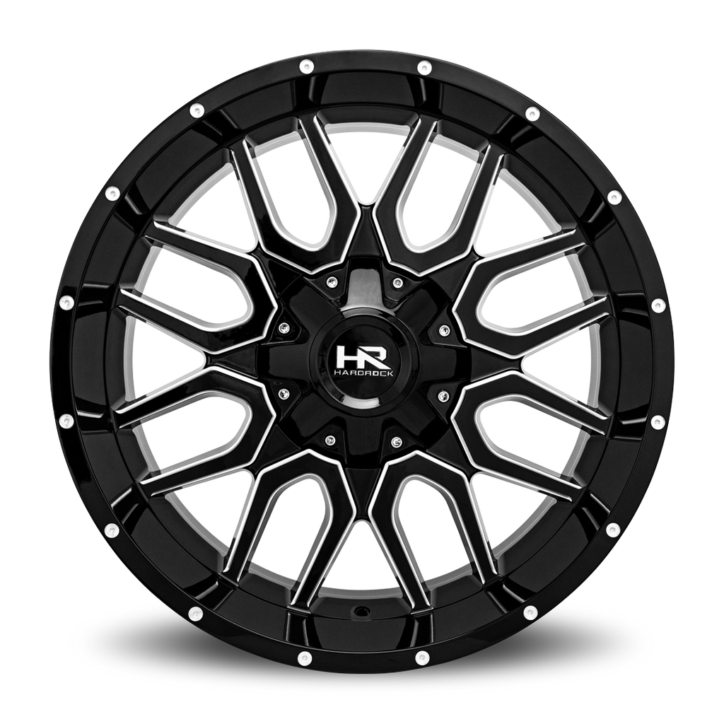 Aluminum Wheels Commander 22x10 6x135/139.7 -19 108 Gloss Black Milled Hardrock Offroad