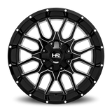 Aluminum Wheels Commander 22x10 6x135/139.7 -25 108 Gloss Black Milled Hardrock Offroad