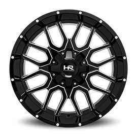 Aluminum Wheels Commander 22x10 5x139.7/150 -19 108 Gloss Black Milled Hardrock Offroad