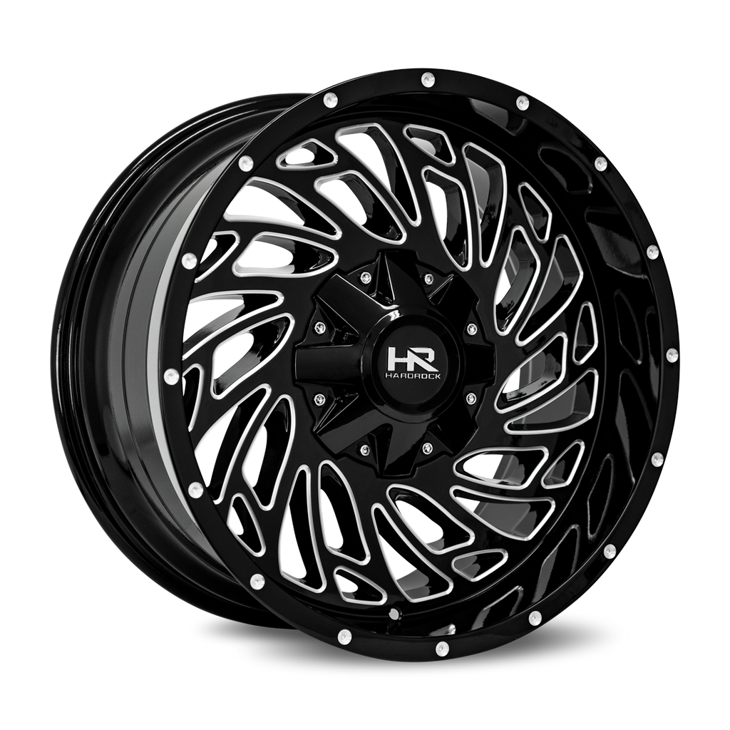 Aluminum Wheels Attack 20x10 6x135/139.7 -19 108 Gloss Black Milled Hardrock Offroad