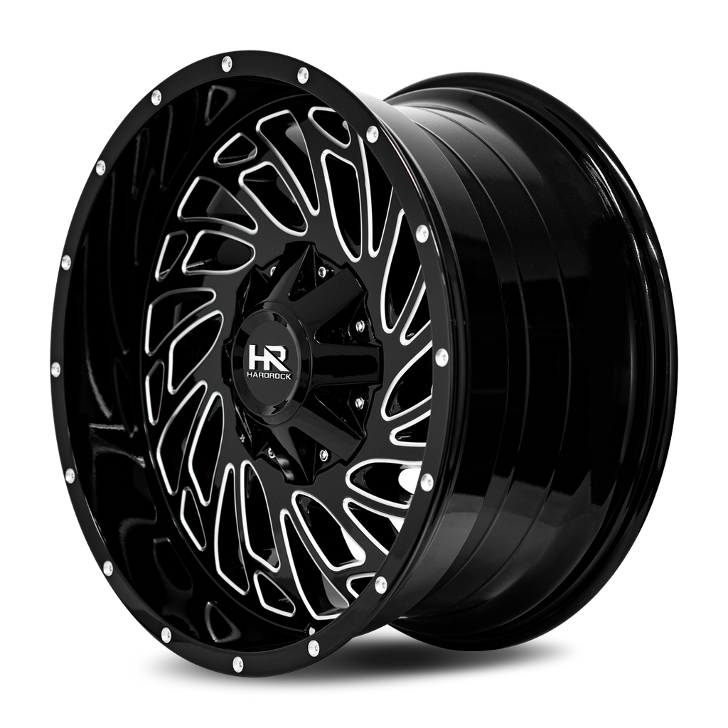 Aluminum Wheels Attack 20x10 6x135/139.7 -19 108 Gloss Black Milled Hardrock Offroad