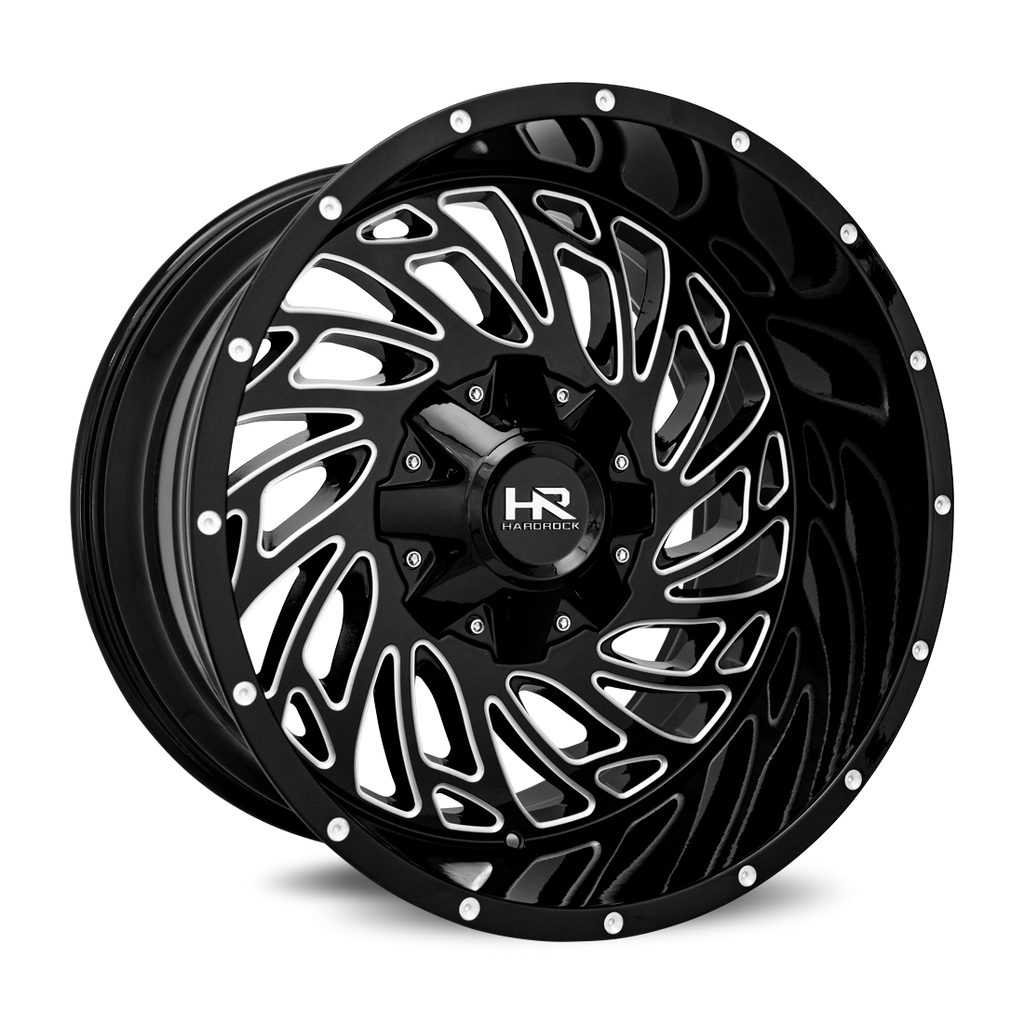 Aluminum Wheels Attack 20x12 6x135/139.7 -51 108 Gloss Black Milled Hardrock Offroad