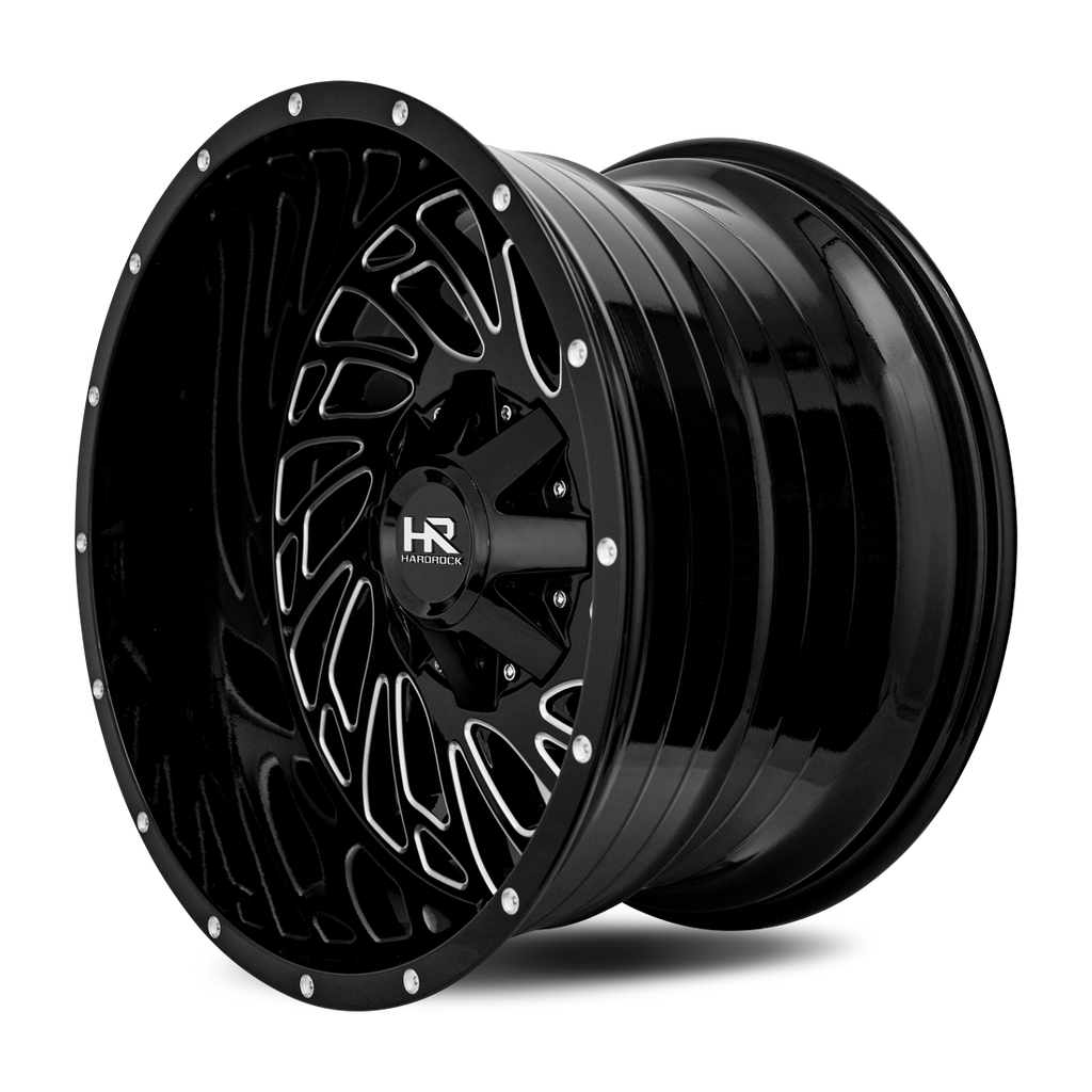 Aluminum Wheels Attack 20x12 6x135/139.7 -51 108 Gloss Black Milled Hardrock Offroad