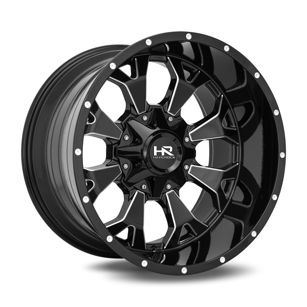 Aluminum Wheels Devastator 20x10 5x127/139.7 -19 87 Gloss Black Milled Hardrock Offroad