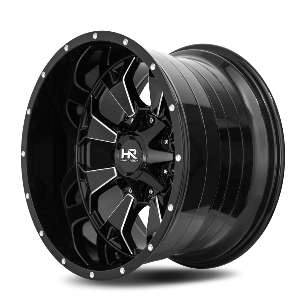 Aluminum Wheels Devastator 20x10 5x127/139.7 -19 87 Gloss Black Milled Hardrock Offroad