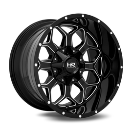Aluminum Wheels Indestructible 20x10 5x150/139.7 -19 110.3 Gloss Black Milled Hardrock Offroad