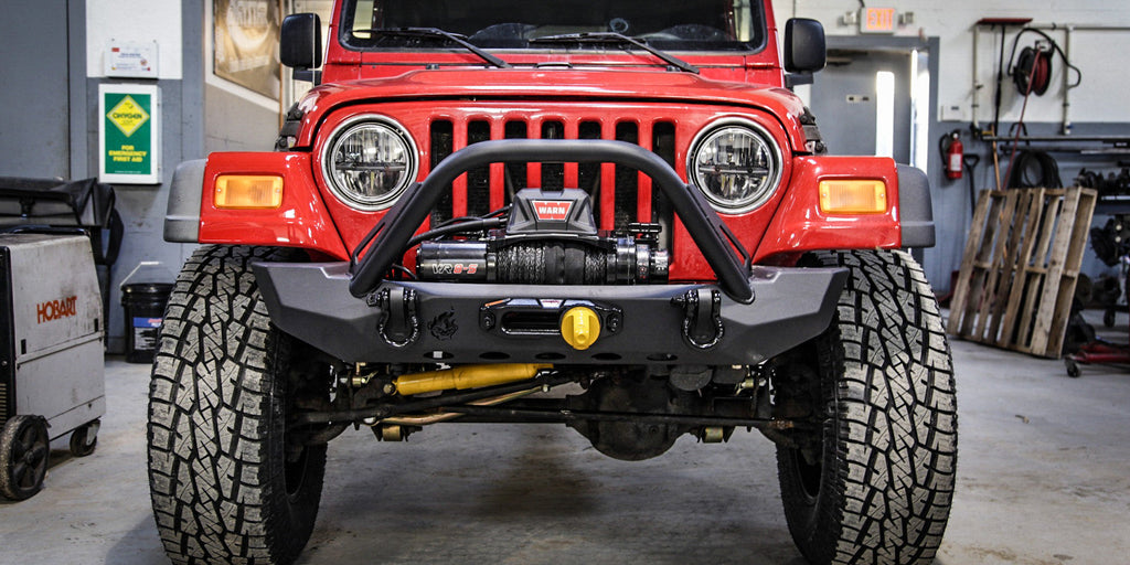 Jeep Wrangler CJ/YJ/TJ Pyro MidWidth Front Bumper - Flat Top Stinger - CrawlTek Revolution