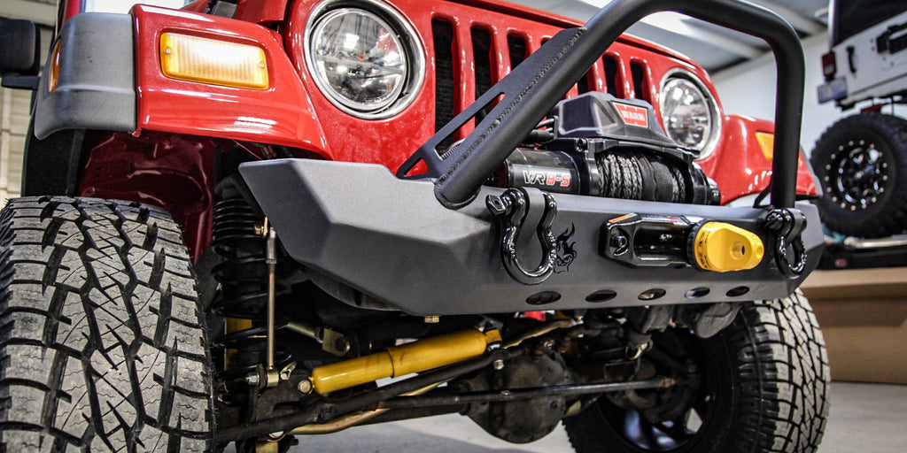 Jeep Wrangler CJ/YJ/TJ Pyro MidWidth Front Bumper - Flat Top Stinger - CrawlTek Revolution