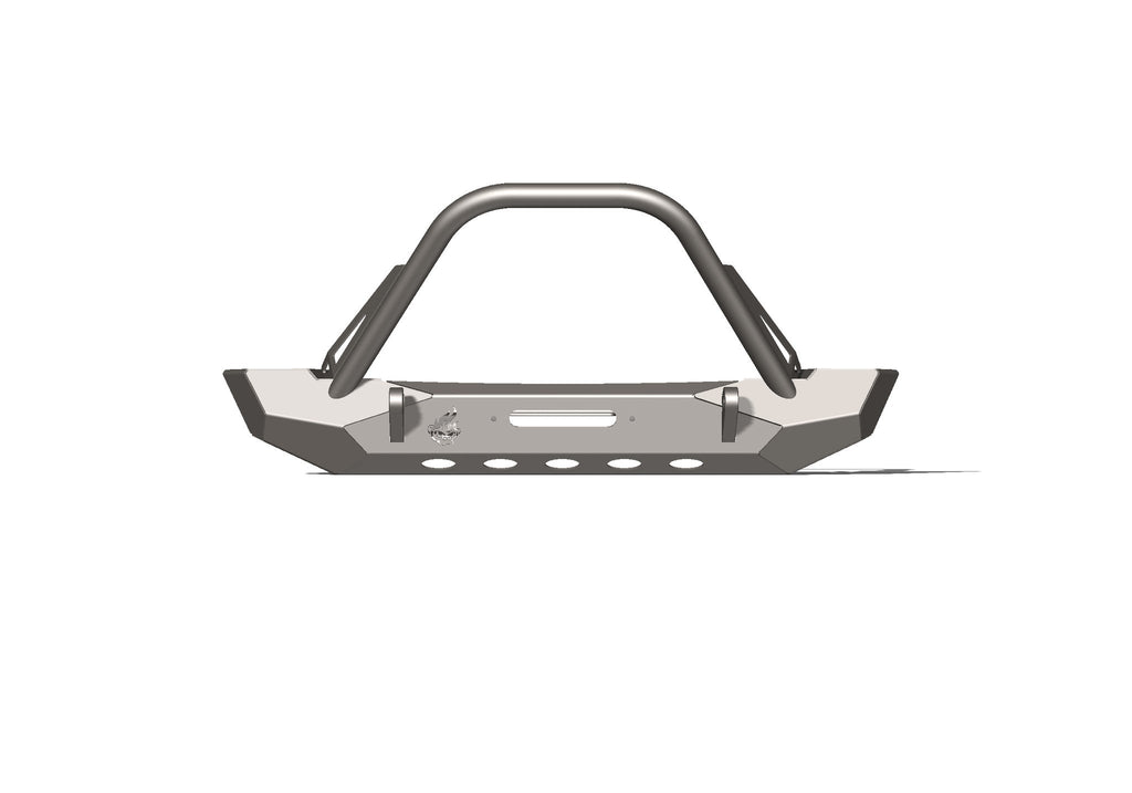 Jeep Wrangler CJ/YJ/TJ Pyro MidWidth Front Bumper - Flat Top Stinger - CrawlTek Revolution