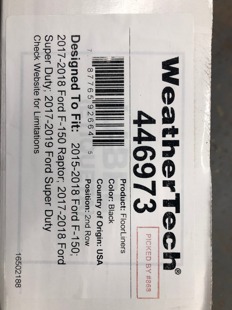 446973 Weather tech floor liners