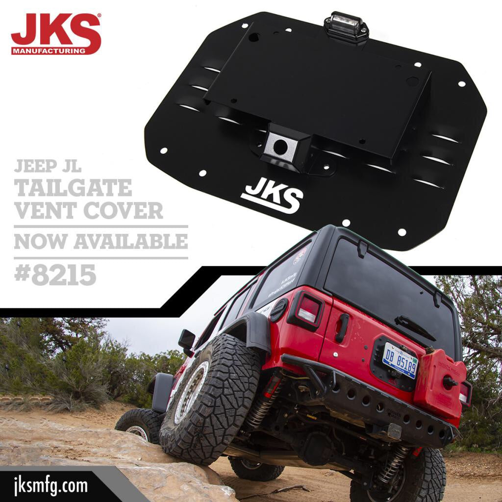 8215 Jail tailgate vent cover with a license plate mount